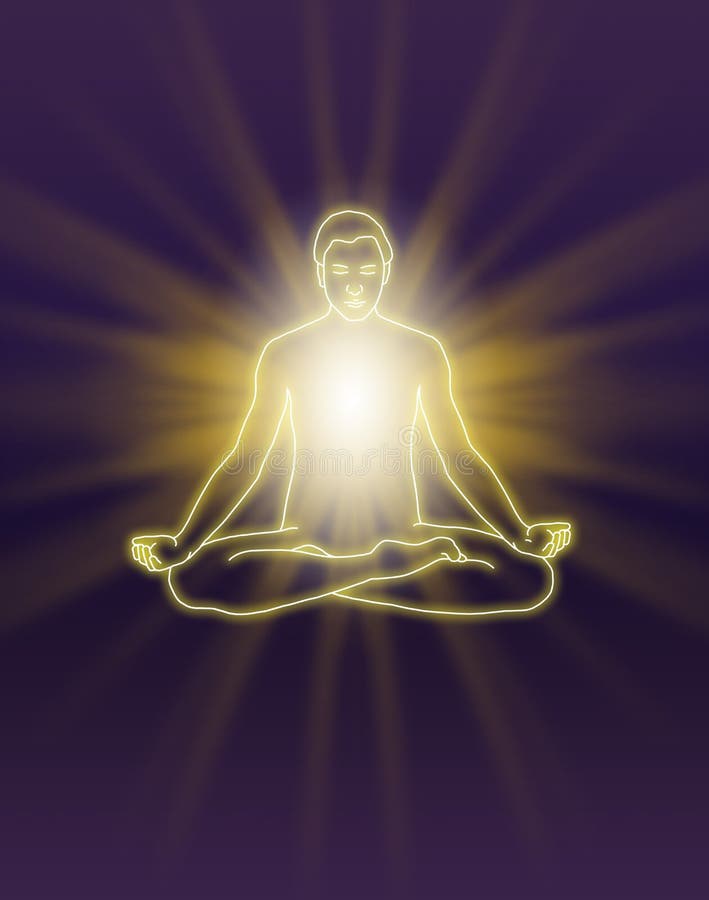 Spedizione dell'energia durante la meditazione illustrazione vettoriale Spedizione dell'energia durante la meditazione illustrazione vettoriale