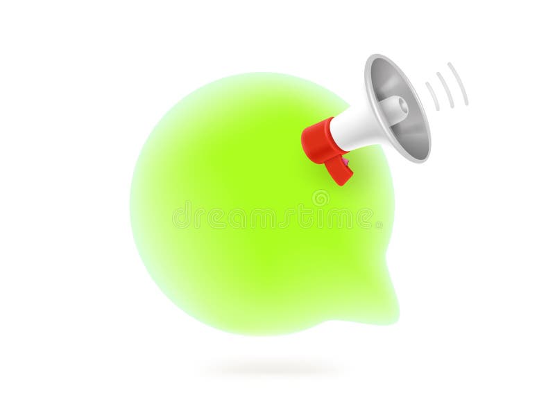 Speech Balloon with Megaphone Stock Vector Illustration of