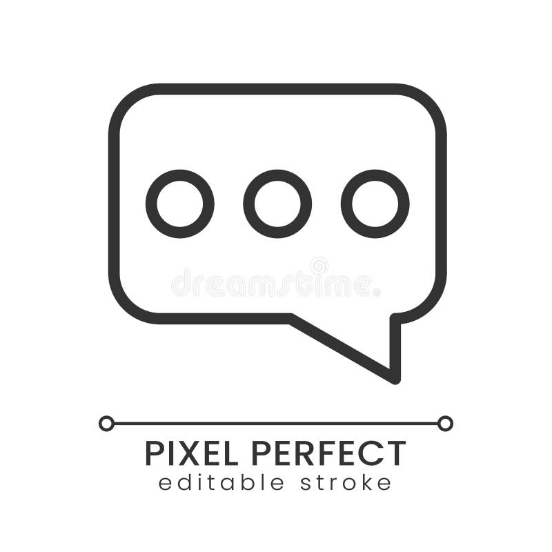 Speech balloon pixel perfect linear icon vector illustration
