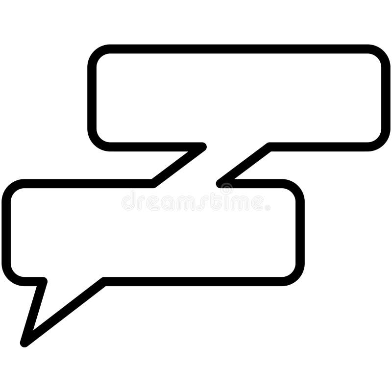 Speech Balloons Icon, Line Style Vector Illustration Stock Vector