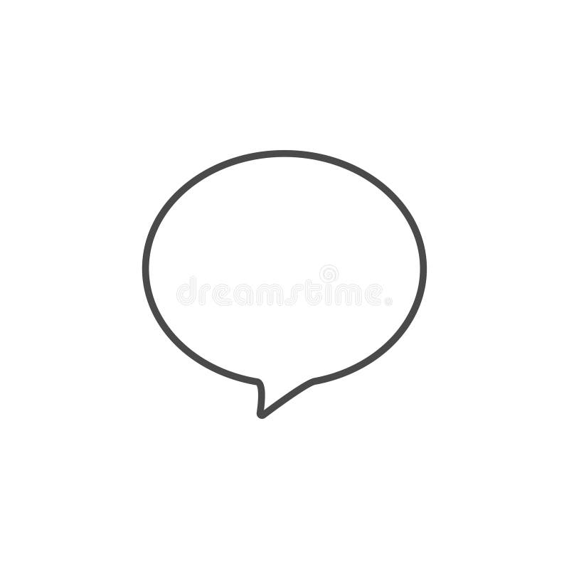 Speech Bubble, Speech Balloon, Chat Bubble Line Art Vector Icon For