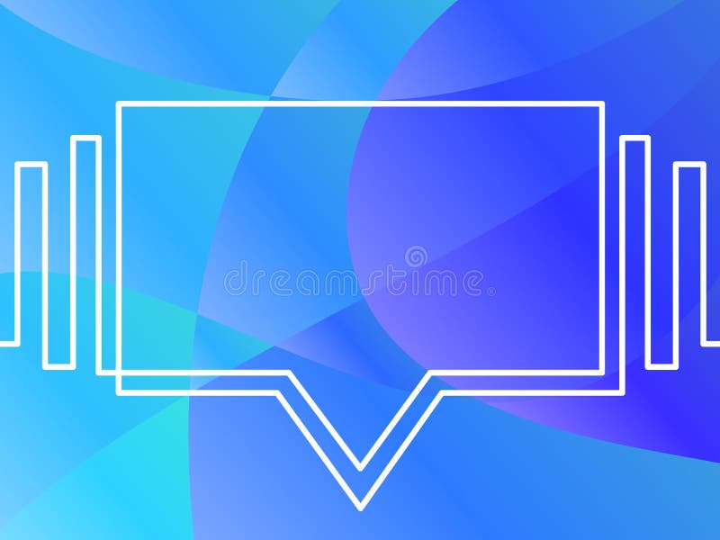 Speech bubble dynamic white continuous line on abstract fluid colors royalty free illustration