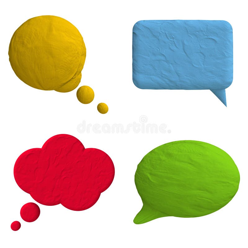 Speech bubble of plasticine or clay