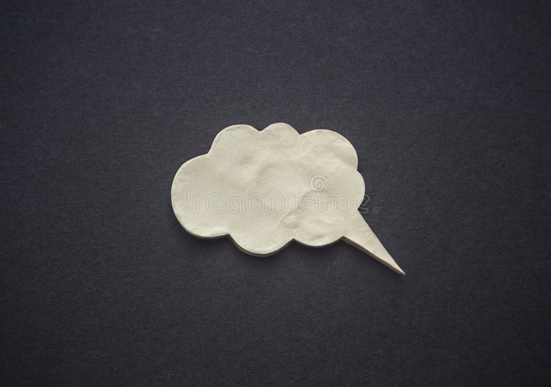 Speech bubble of plasticine or clay