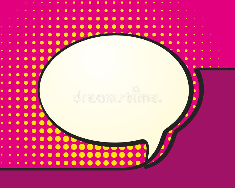 Pop art style continuous line drawing of oval speech bubble, Vector stock illustration