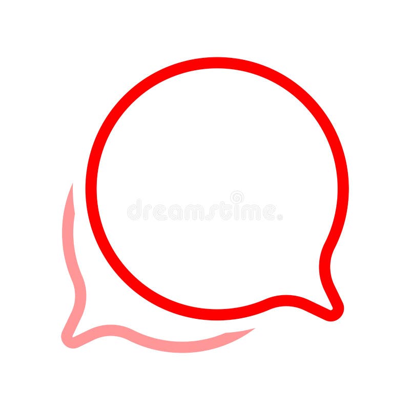 Speech Bubble Red Circle Isolated On White Bubble Chat Sign For Icon Speak Or Talk Balloon Speech For Message Copy Space Text Stock Vector Illustration Of Conversation Empty