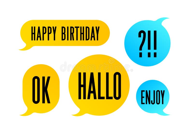 Speech Bubble. Set of colorful cloud talk speech bubble vector illustration