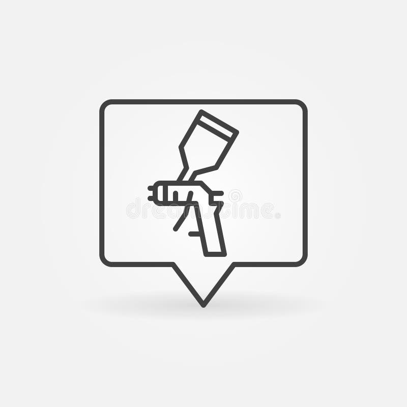 Speech Bubble with Spray Gun vector line concept icon vector illustration