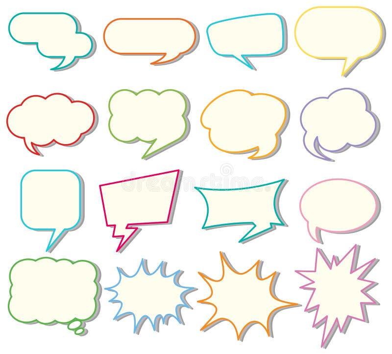 colored speech bubble template