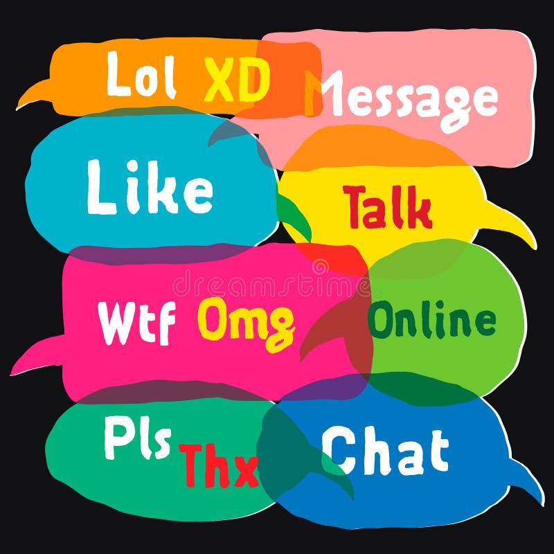 8bit Pixel 3Letter Acronyms in Speech Bubbles Stock Vector