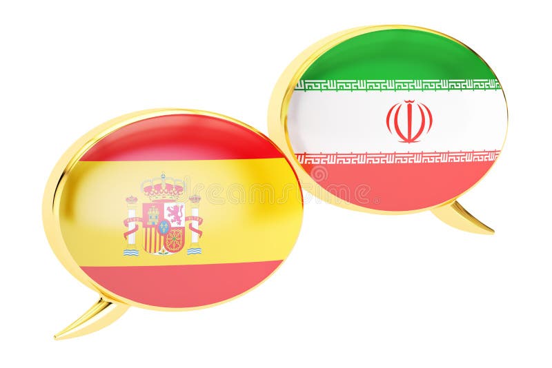 Speech Bubbles, SpanishPersian Conversation Concept. 3D Stock Illustration Illustration of
