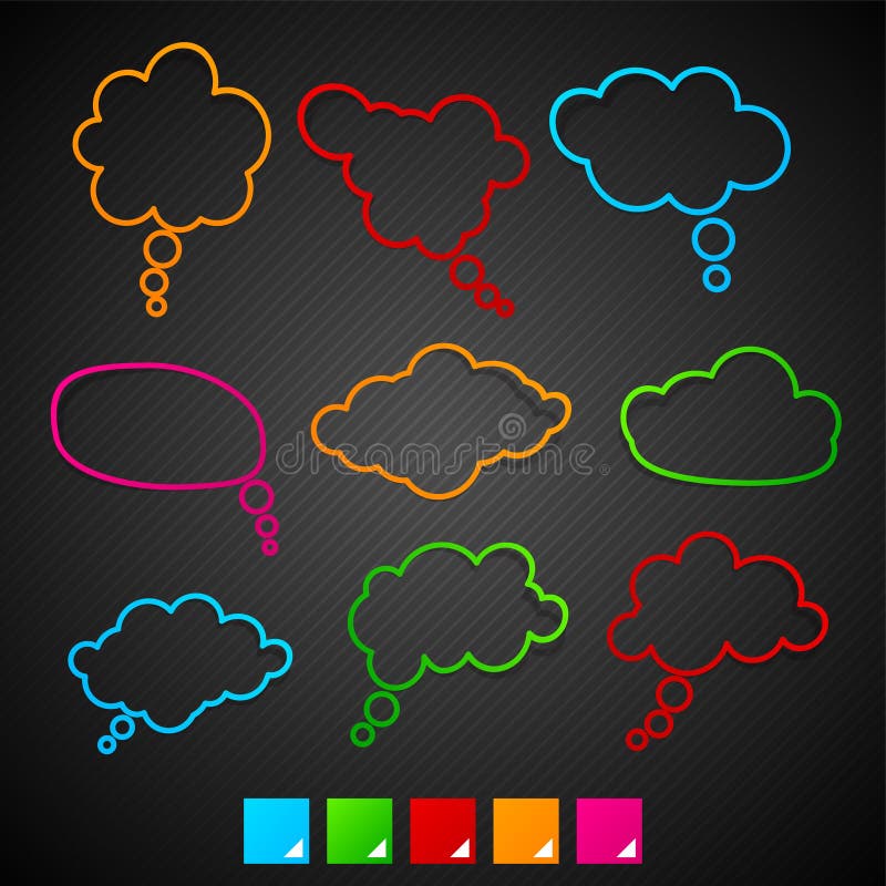 Speech notification paper frames. royalty free illustration Speech notification paper frames. royalty free illustration