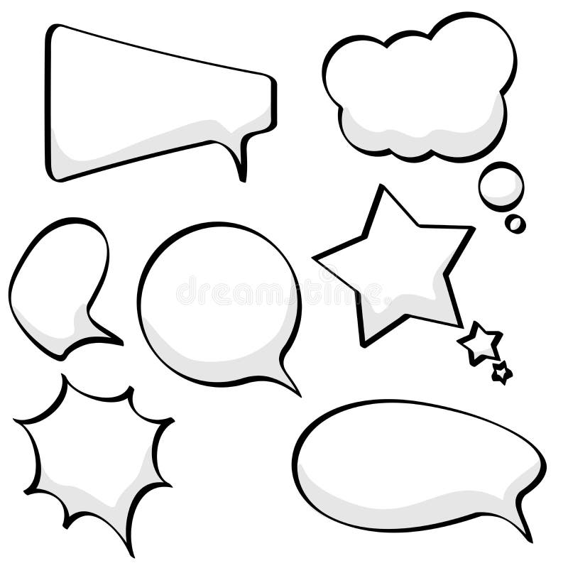 Speech and thought bubbles