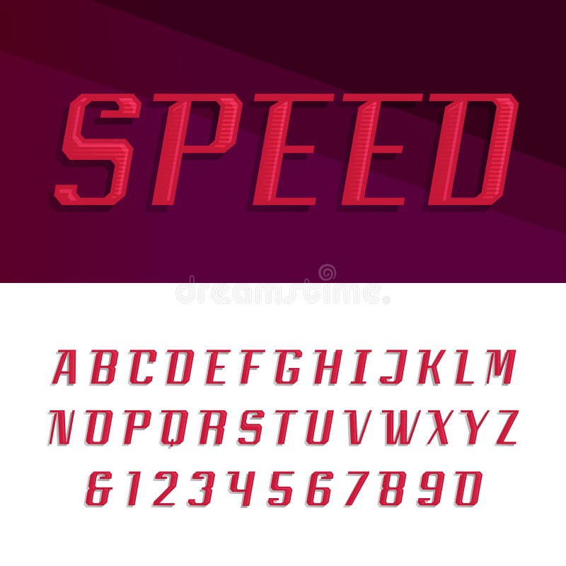 Speed alphabet vector font. vector illustration