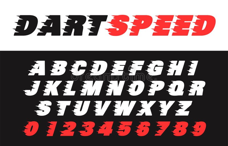 Speed Font Fast Number Letter Logo Stock Vector - Illustration of