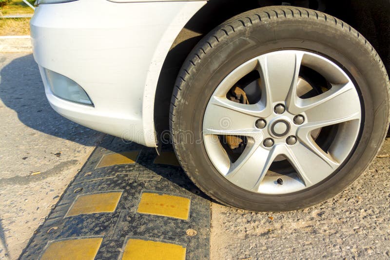 Speed humps installed on the street for reduce the speed of the vehicle and reduce accidents