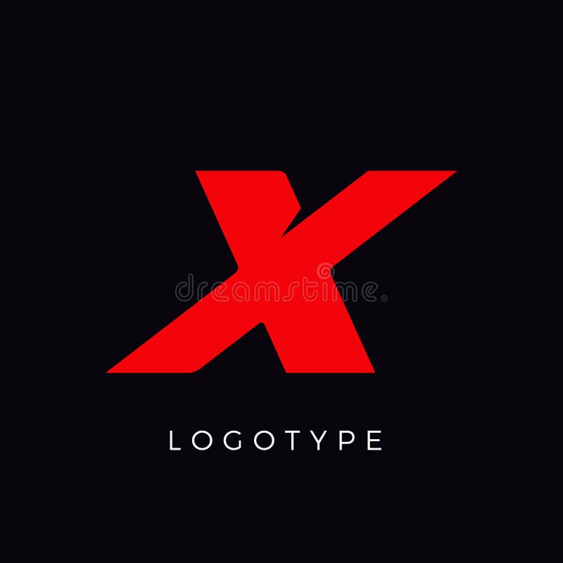 Speed letter X. Red race monogram logo. Italic bold racing style vector latin character. Letter for branding. Typeset