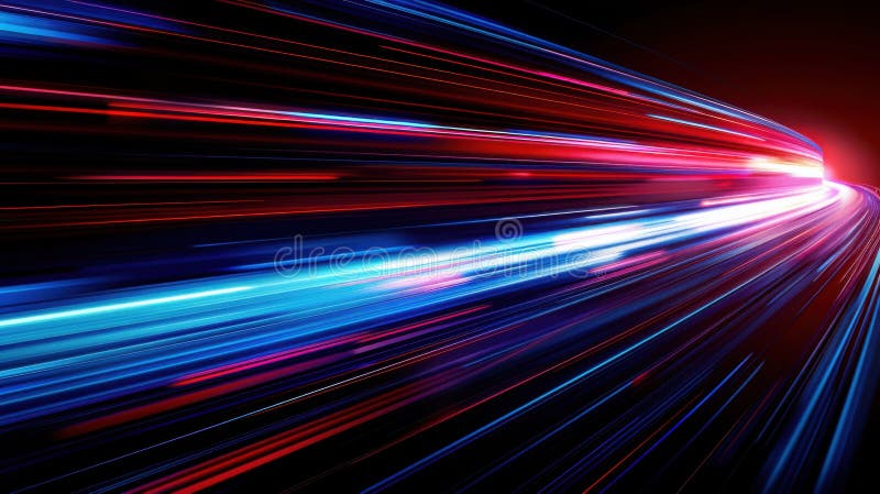 Speed of Light. Dynamic motion blur in a dark setting vector illustration