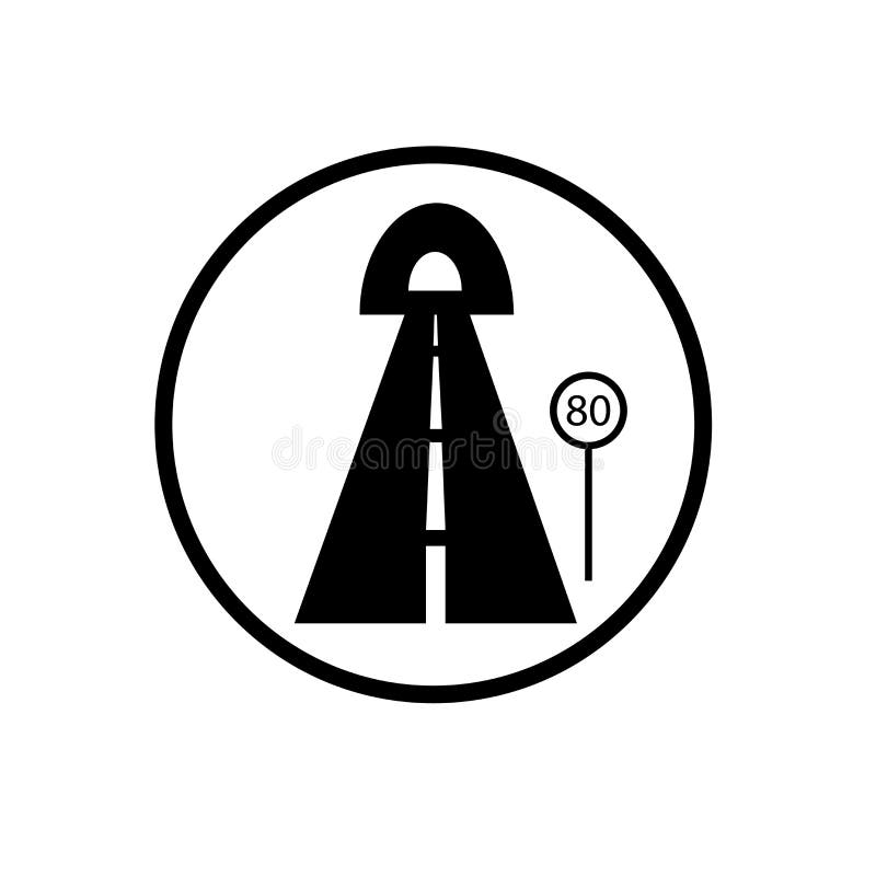 80 Speed Limit icon vector isolated on white background, 80 Speed Limit sign stock illustration