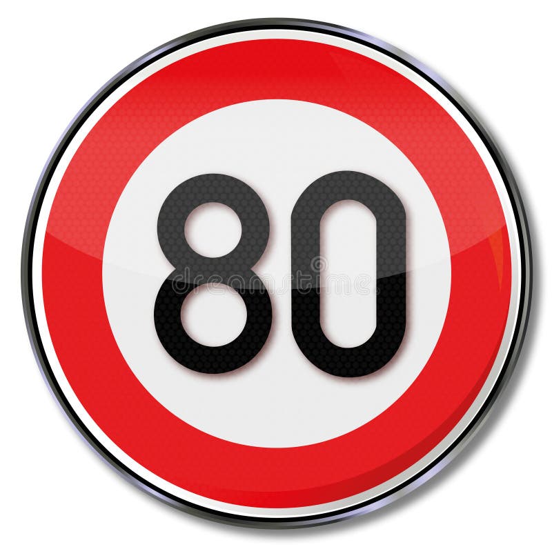 Speed limit 80 kmh royalty free illustration