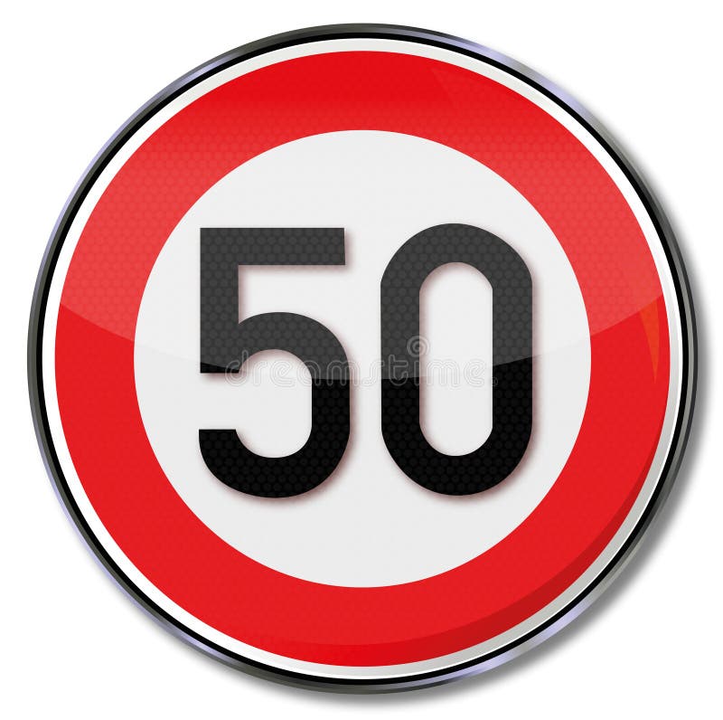 Speed limit 50 kmh stock illustration
