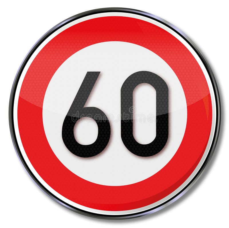 Speed limit 60 kmh vector illustration