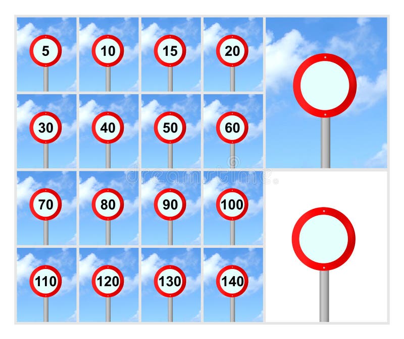 Speed limit signs stock photo. Image of blue, limit, safety 33752714