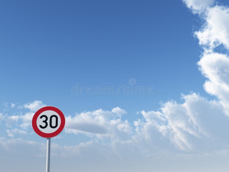 Speed limit thirty royalty free illustration