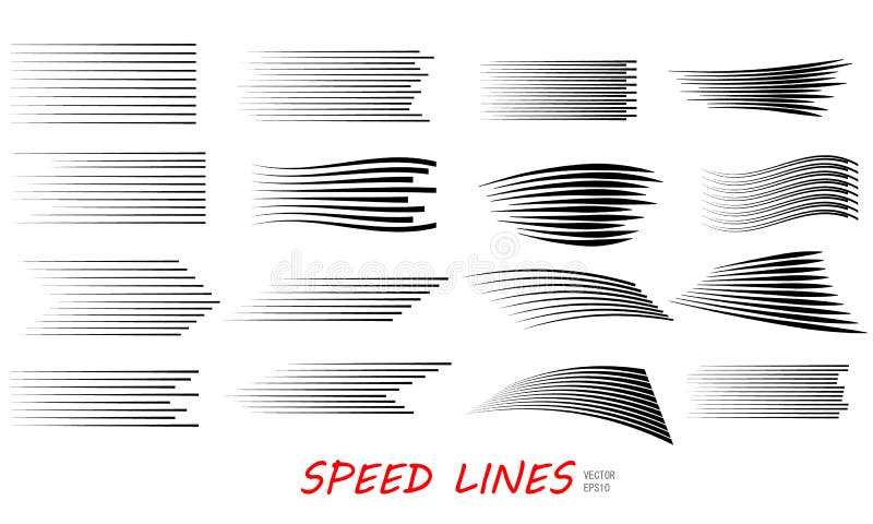 Speed lines set stock vector. Illustration of linear - 172558520