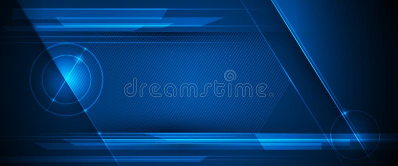Digital image of light rays, stripes lines with blue light, speed and motion blur over dark blue background royalty free illustration