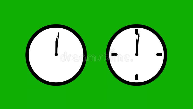 Speed running clock motion graphics with green screen background