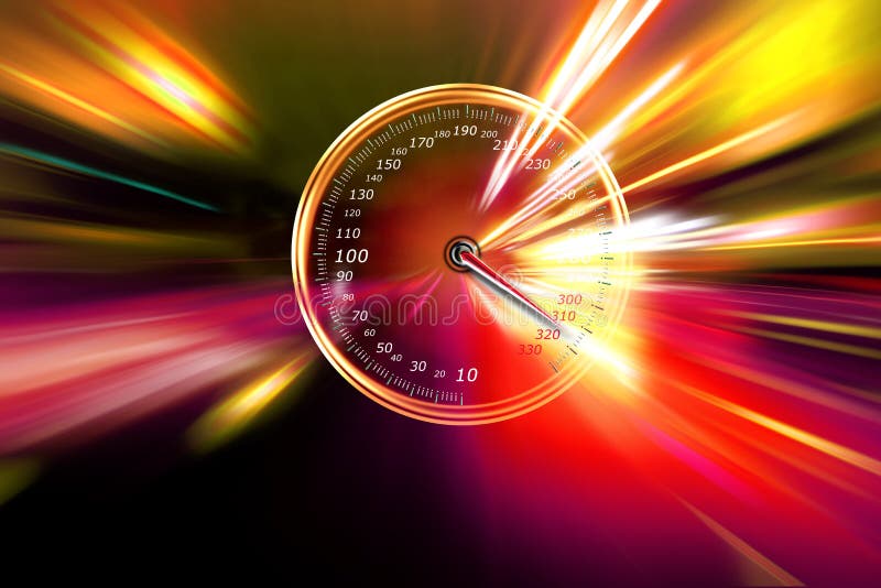 Speed on the speedometer royalty free stock images