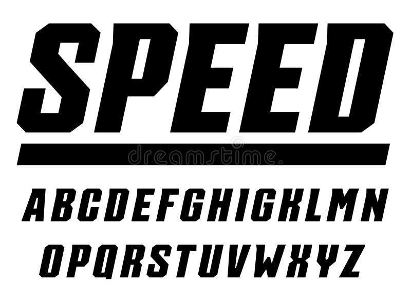 Racing alphabet. Speed sport font, automotive type for modern