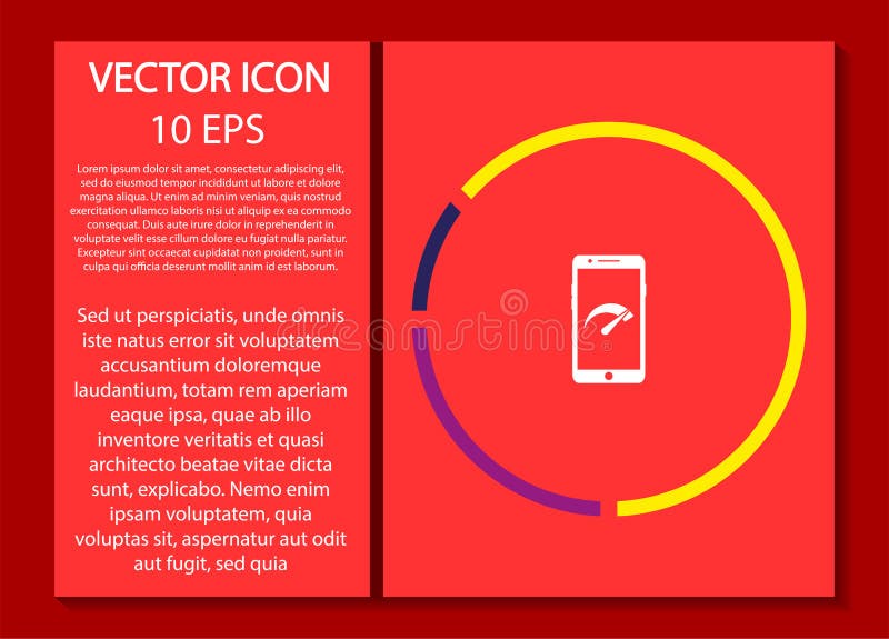 Speed Test Phone Vector Icon , Lorem Ipsum Flat Design Stock