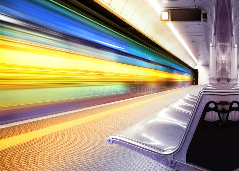 Speed train in subway