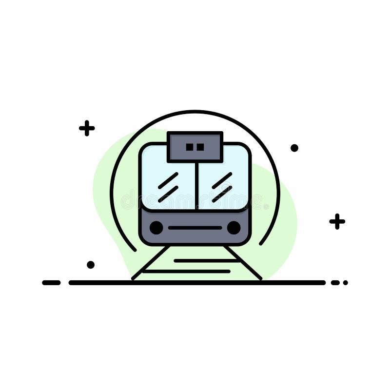 Speed Train, Transport, Train, Public Business Flat Line Filled Icon Vector Banner Template royalty free illustration.