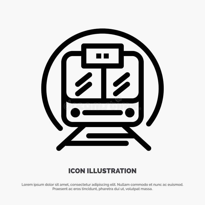 Speed Train, Transport, Train, Public Vector Line Icon royalty free illustration
