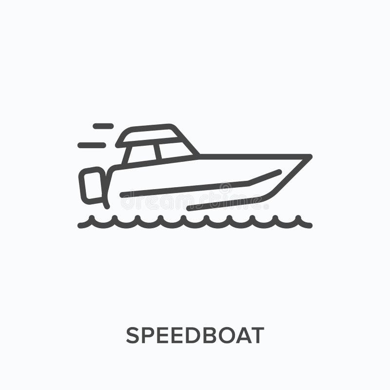 Speed boat line icon Royalty Free Vector Image