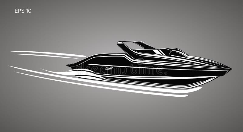Speedboat isolated vector illustration. Luxury and expensive boat.