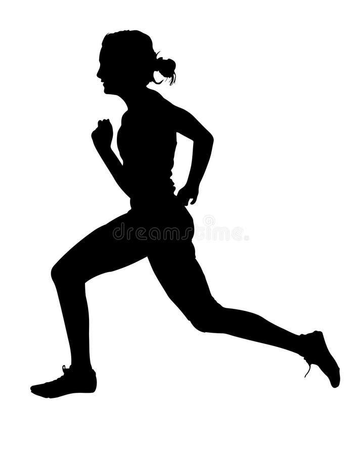 Speeding Female Track Runner Stock Vector Image 38823017