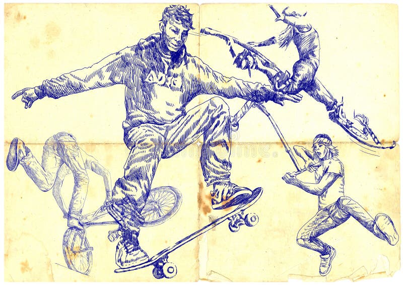 Speeding and jumping royalty free illustration