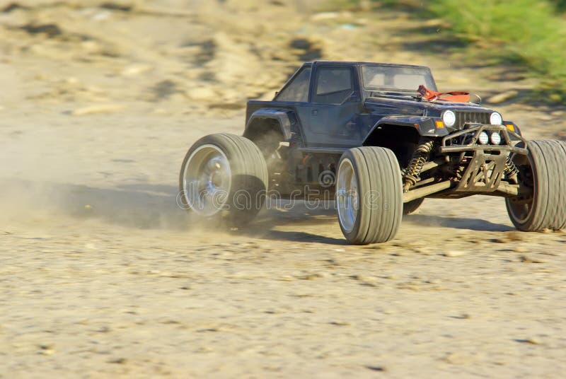 Speeding radio controlled car royalty free stock photography