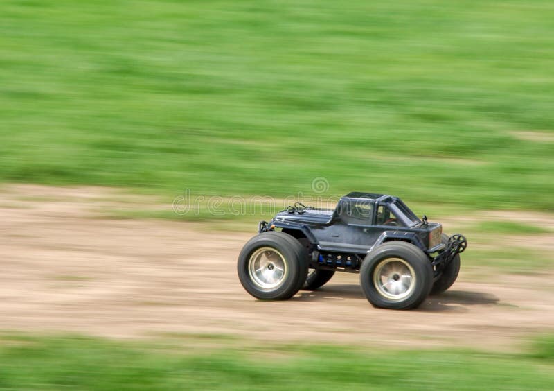 Speeding RC car stock photo