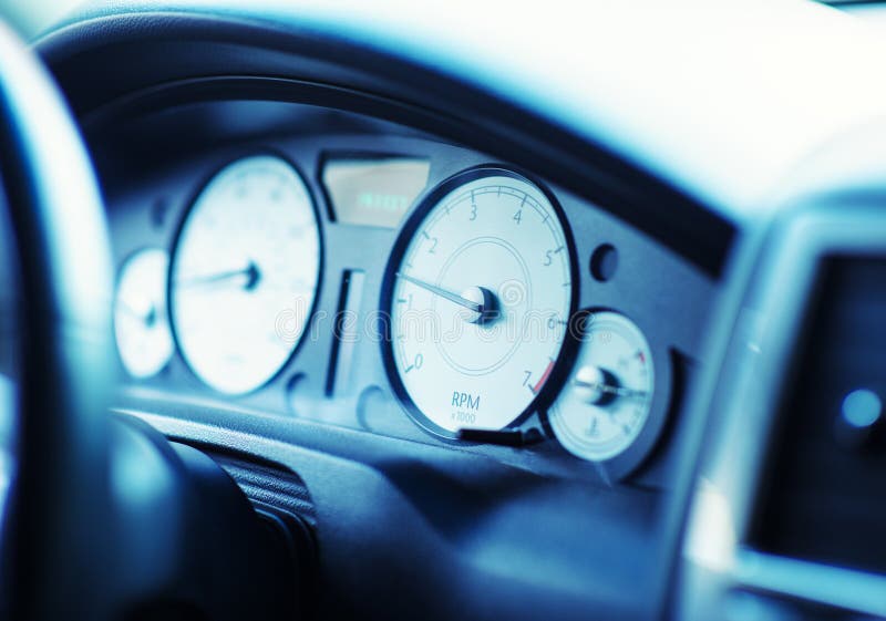 Speedometer in the car stock photo. Image of engine 166031678