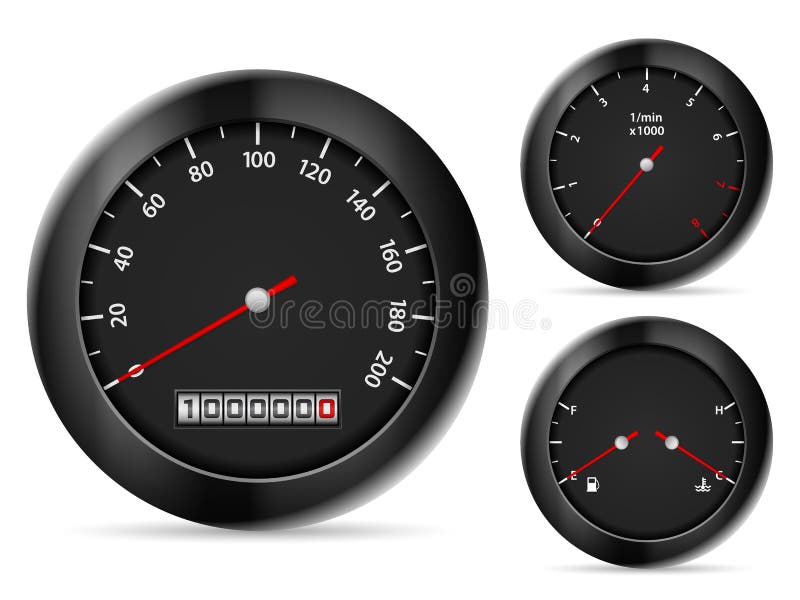 Sports Car Gauge Set stock vector. Illustration of night 4694972