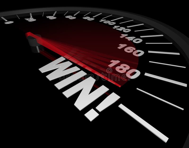 Speedometer Needle Points To Win Stock Illustration Illustration of