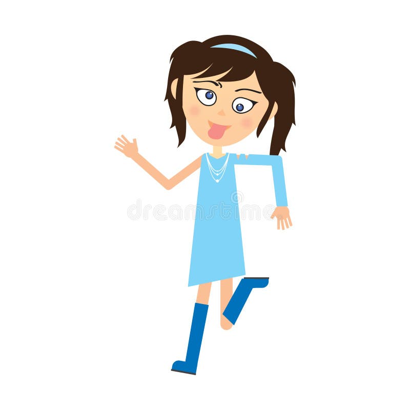 Speelmeisje dansen. vectorillustratie-decoratief ontwerp royalty-vrije illustratie