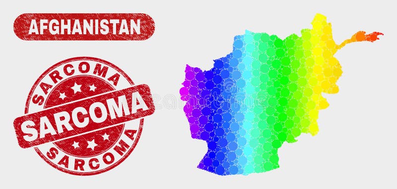 Spektrum-Mosaik-Afghanistan-Karte und Schmutz-Sarkom-Stempel stock abbildung Spektrum-Mosaik-Afghanistan-Karte und Schmutz-Sarkom-Stempel stock abbildung