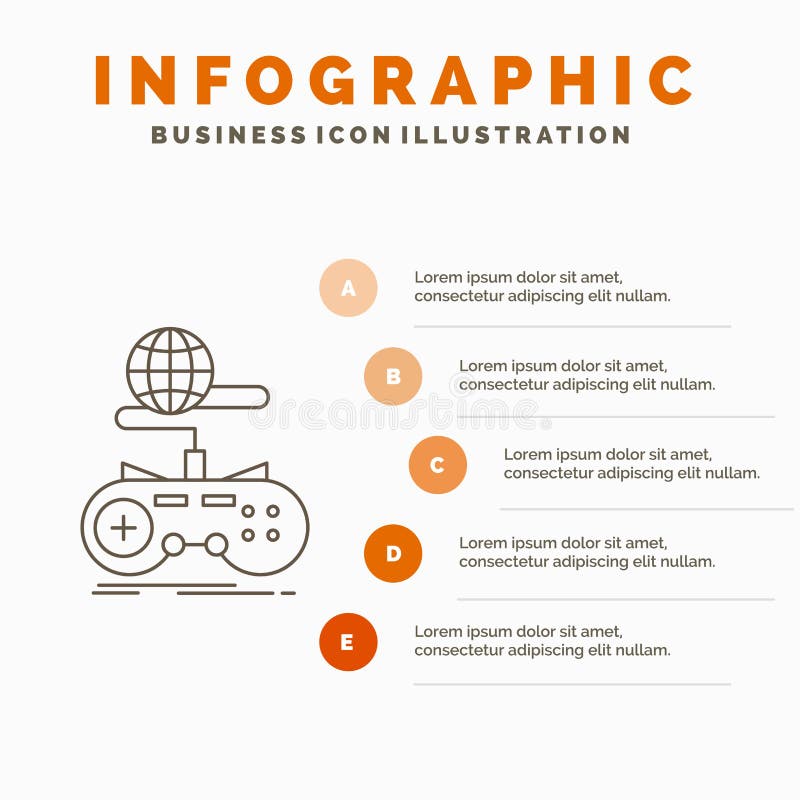 Spel, gokken, Internet, multiplayer, online Infographics-Malplaatje voor Website en Presentatie Lijn Grijs pictogram met Sinaasap royalty-vrije illustratie Spel, gokken, Internet, multiplayer, online Infographics-Malplaatje voor Website en Presentatie Lijn Grijs pictogram met Sinaasap royalty-vrije illustratie
