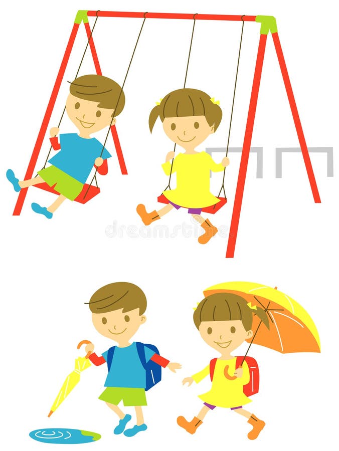 Spela ungar stock illustrationer Spela ungar stock illustrationer